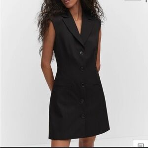 Mango Black Sleeveless Vest Mini Dress Small